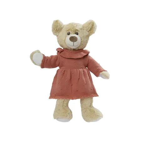 Heless Puppen-Strickkleid aus 100 % Bio-Baumwolle, pfirsich, Gr. 35-45 cm