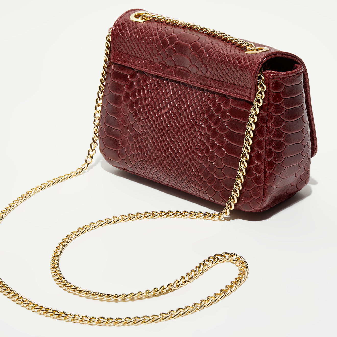 Christian Laurier Sac bandoulière en Cuir Hera prune - 21x15x7 cm