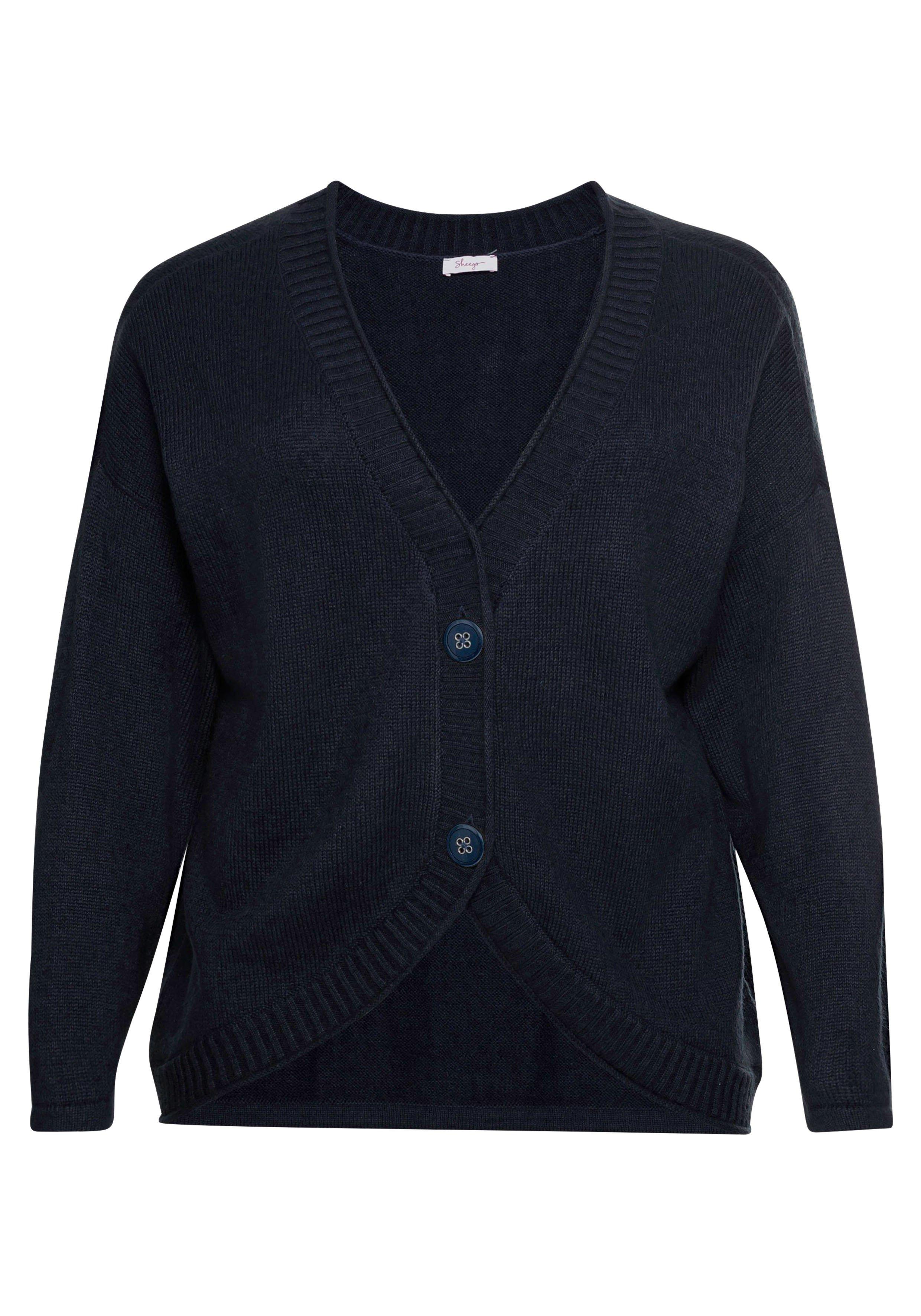 Strickjacke mit V-Ausschnitt, in kurzer Form