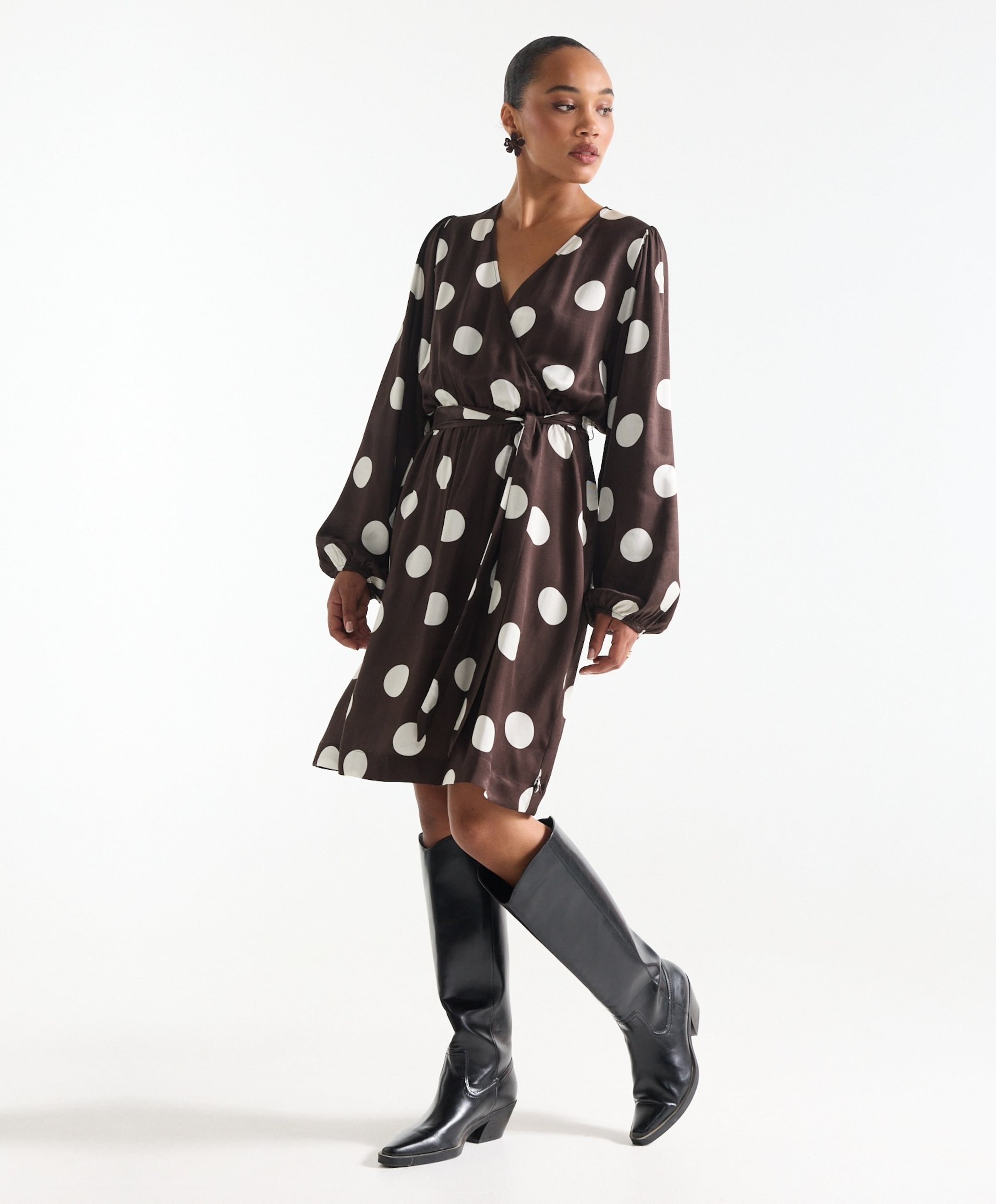 JANSEN Amsterdam Dames jurk bruin