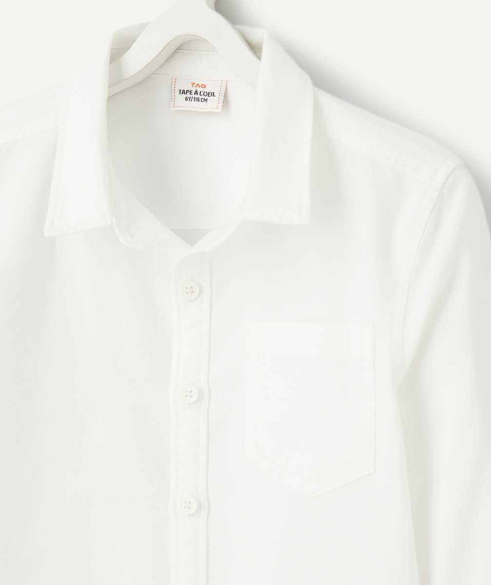 CHEMISE MANCHES LONGUES GARÇON EN COTON BIO BLANC