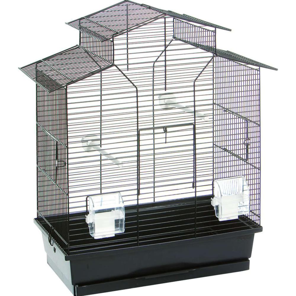 Cage à oiseaux numfor noir 52x30x61 cm