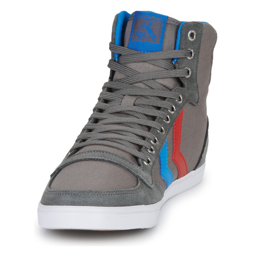 hummel - SLIMMER STADIL HIGH - Gris / Bleu / Rouge