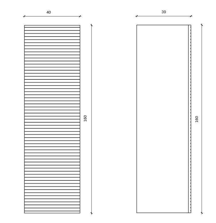 Sanigoods Maisy kolomkast ribbelfront 160cm walnoot