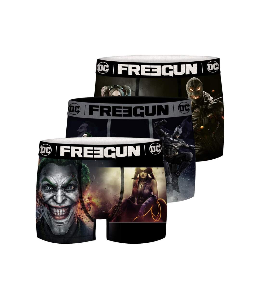 Boxer Homme Batman, Harley Quinn, Joker, Calecon Homme, DC COMICS, Agréable et Stretch (Lot de 3)