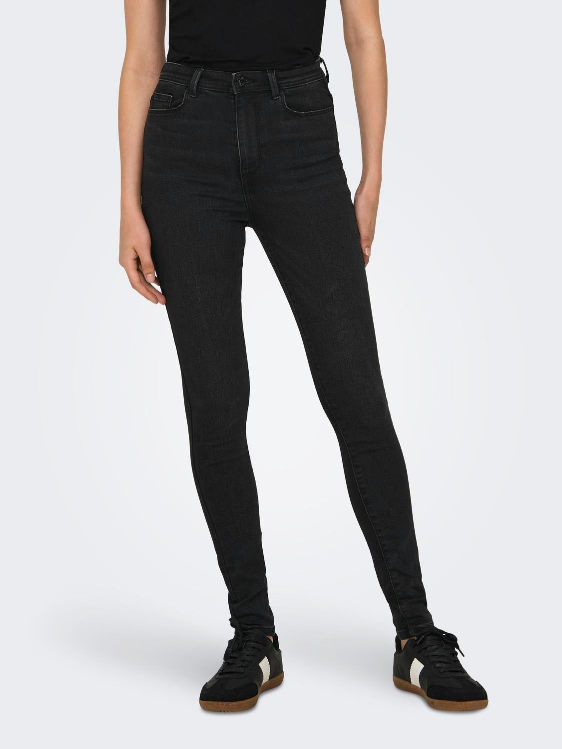 JDYLONDON Hohe Taille Skinny Fit Jeans Black Denim