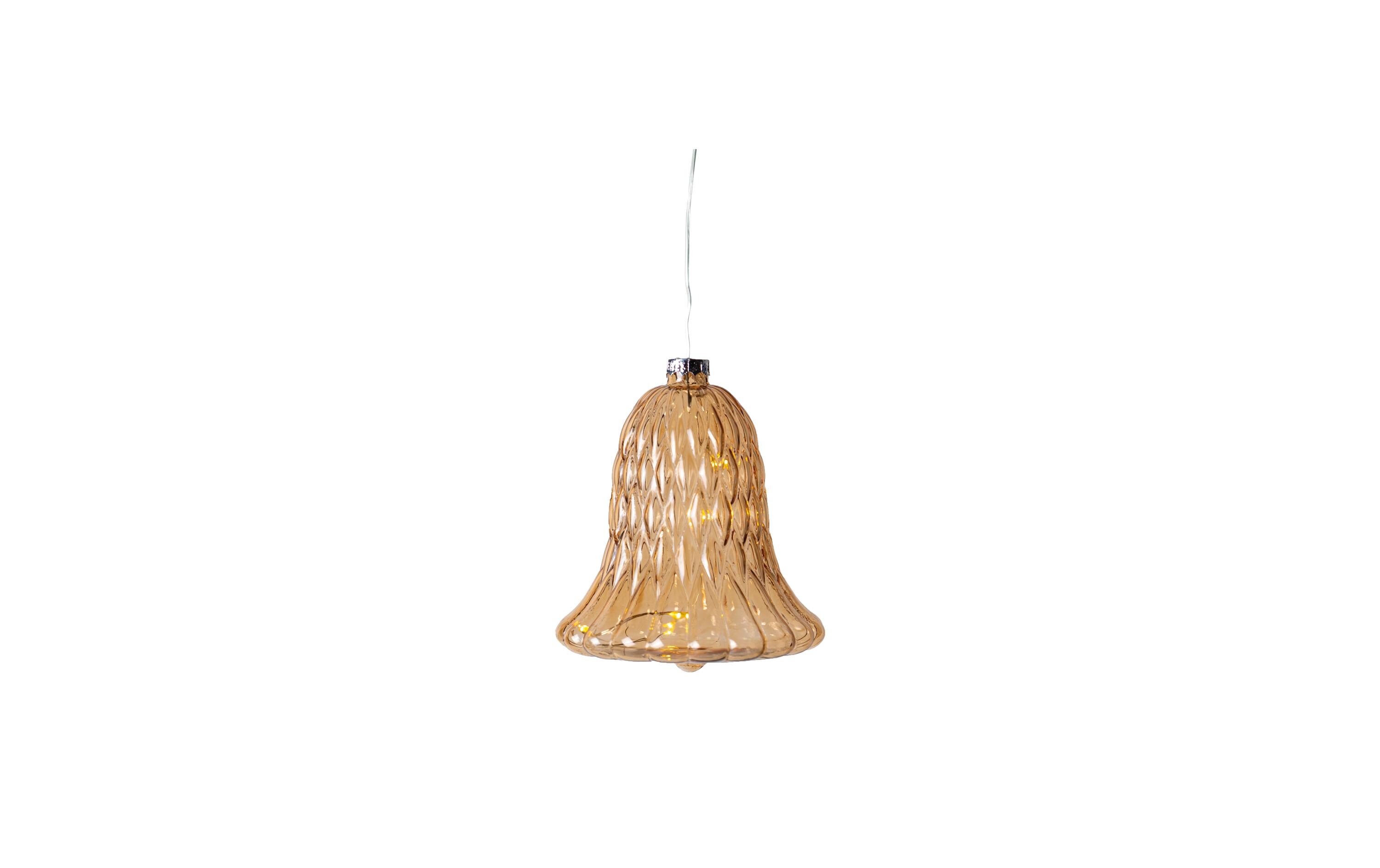 Weihnachtskugel Luna Glocke, Ø 9 cm, HellbraunWeihnachtsglocke aus Glas
