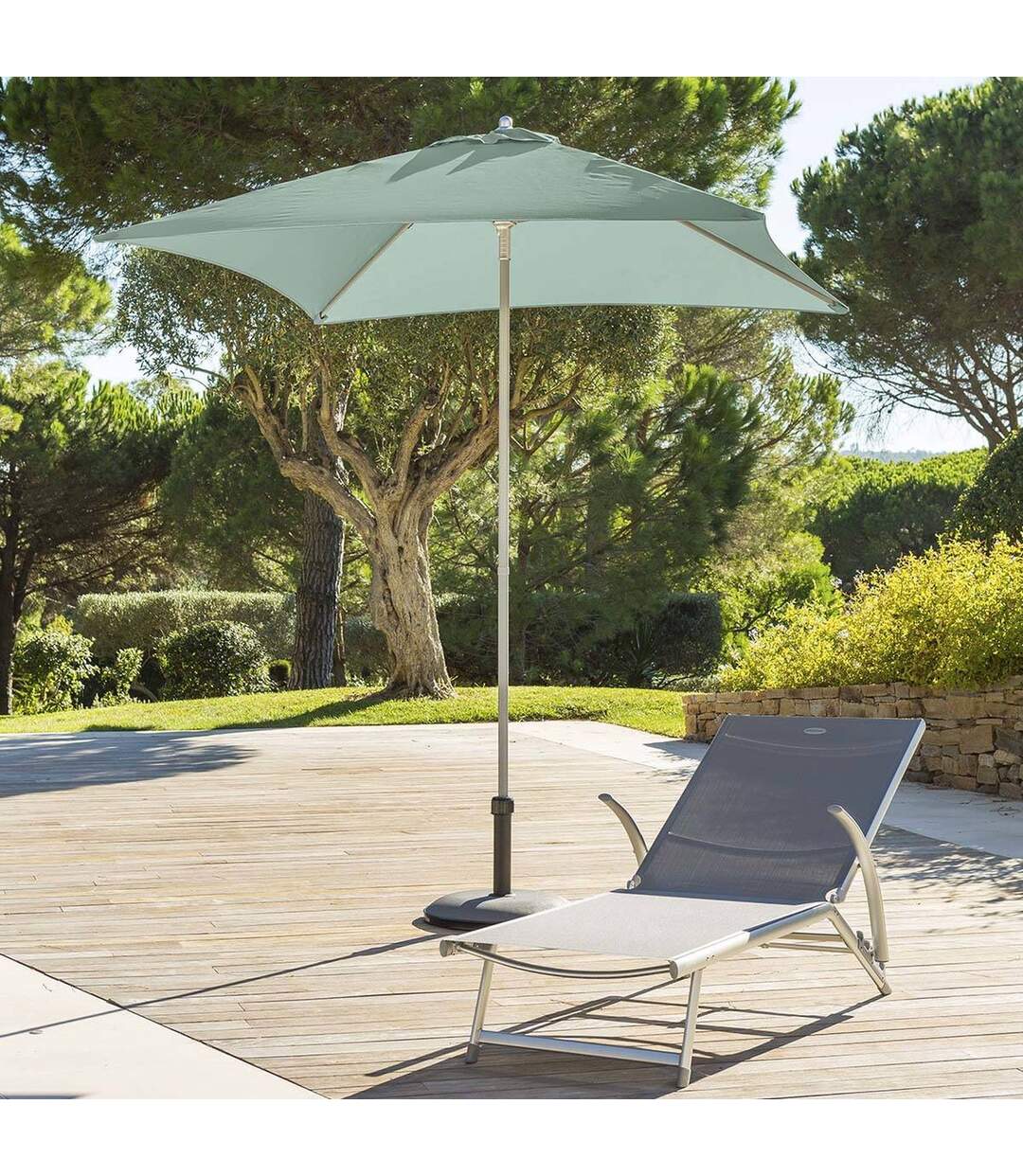 Parasol droit carré Anzio - L. 200 x l. 200 cm - Vert céladon