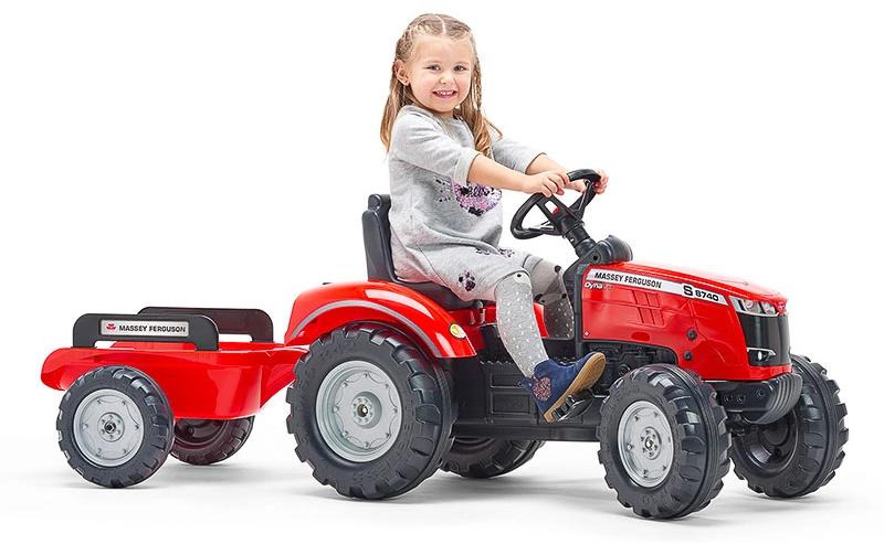 Massey Ferguson Traktor + Anh. L<br>Pedaltraktor mit Anhänger