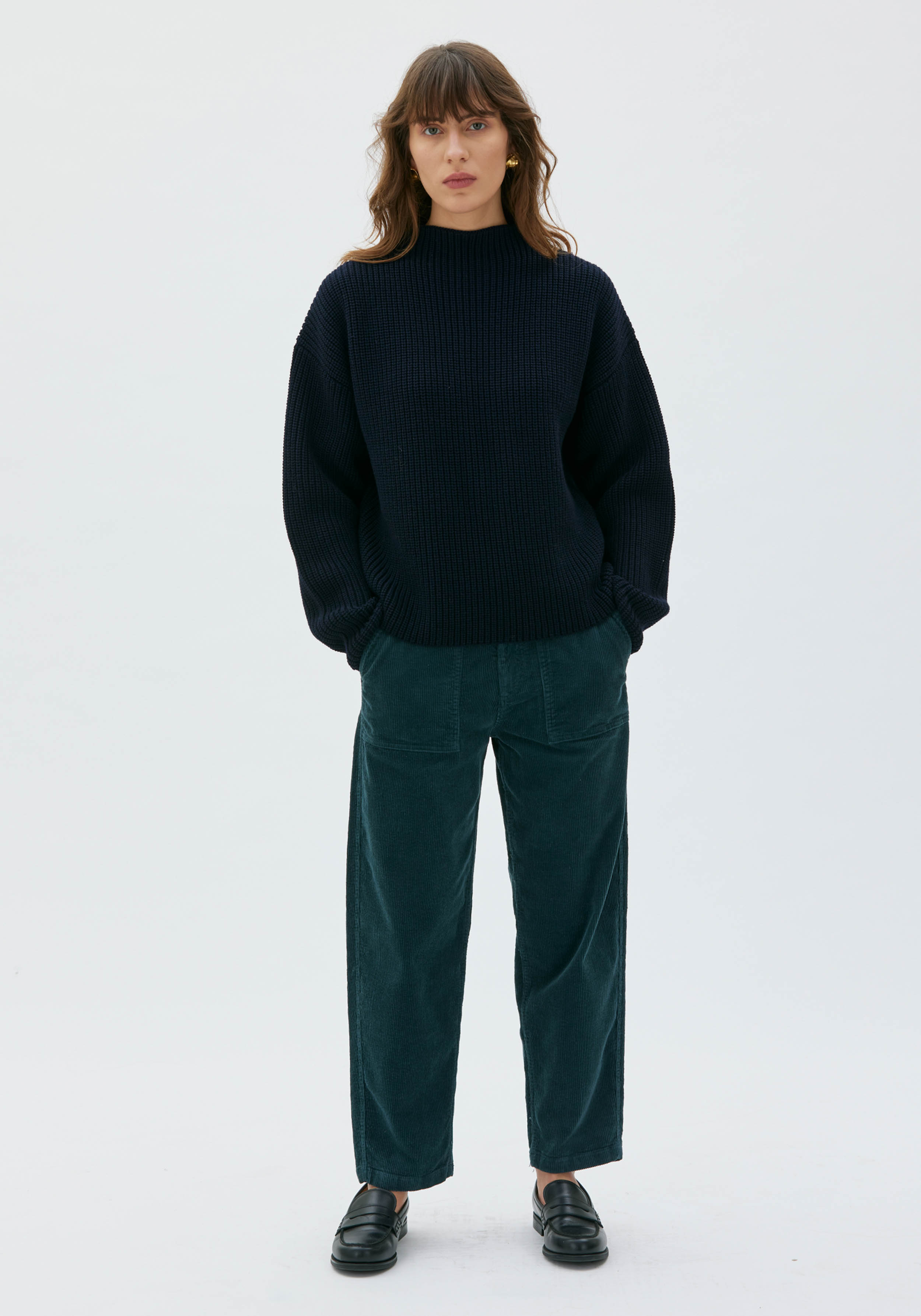 Maska Cord-Hose Ruth Dark Bottle Green