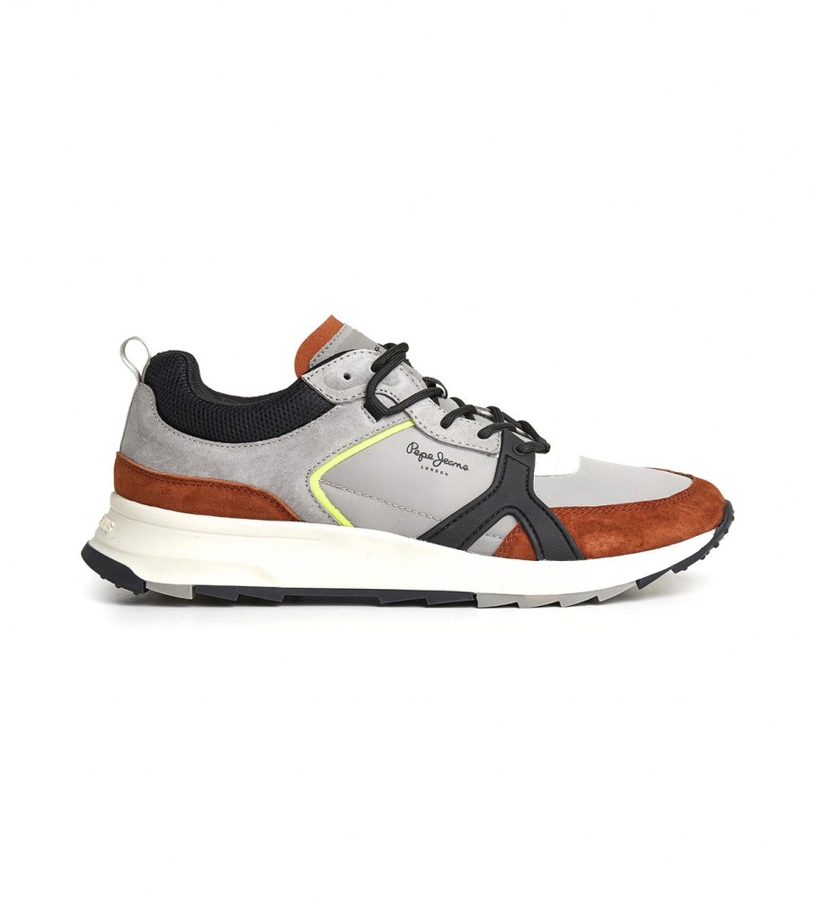 Tênis Pepe Jeans Joy Tech M de couro cinza