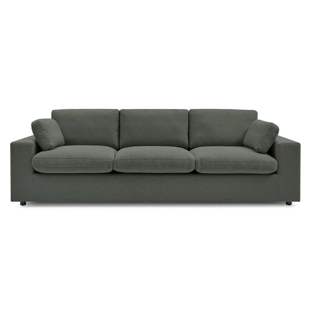 Bobochic Canapé droit fixe 3 places belair vert - 250x93x80 cm
