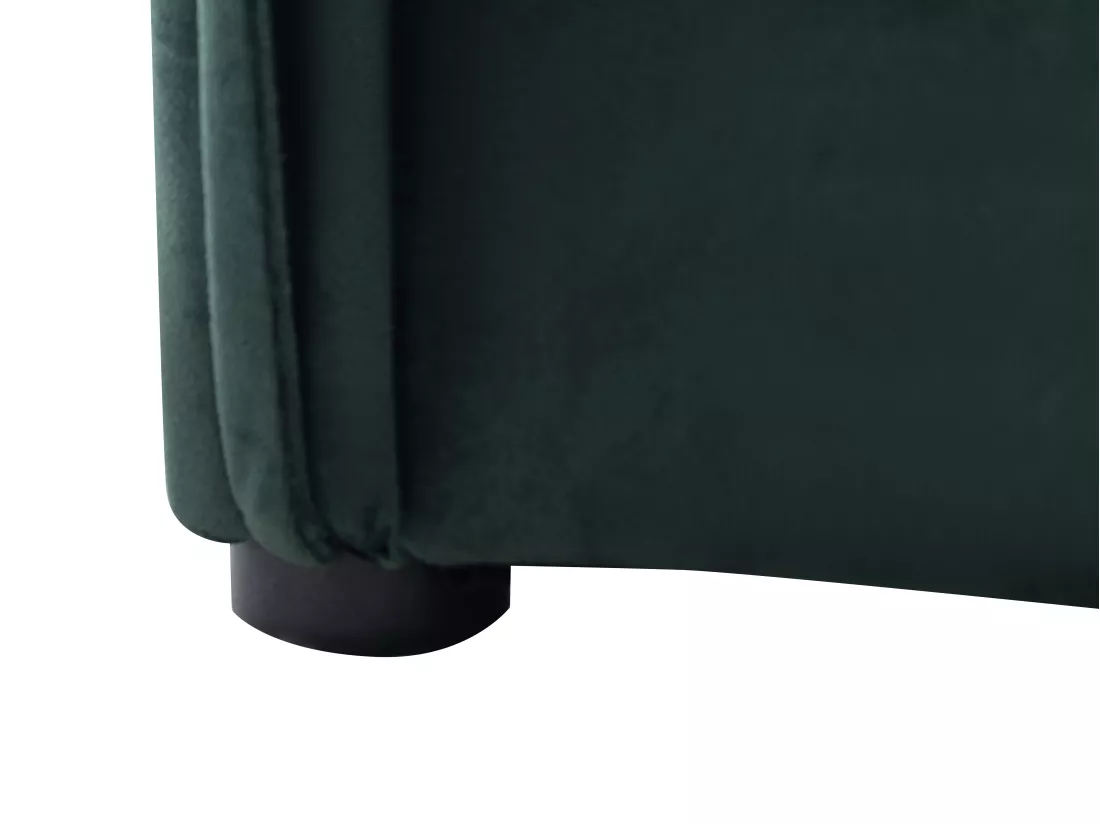 Lit coffre 160 x 200 cm - Velours - Vert + Matelas - OLERIA