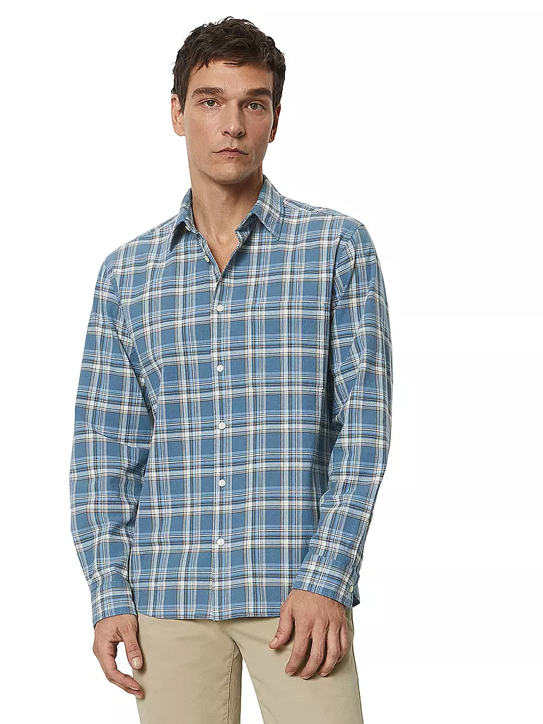 MARC O'POLO Hemd Regular Fit blau