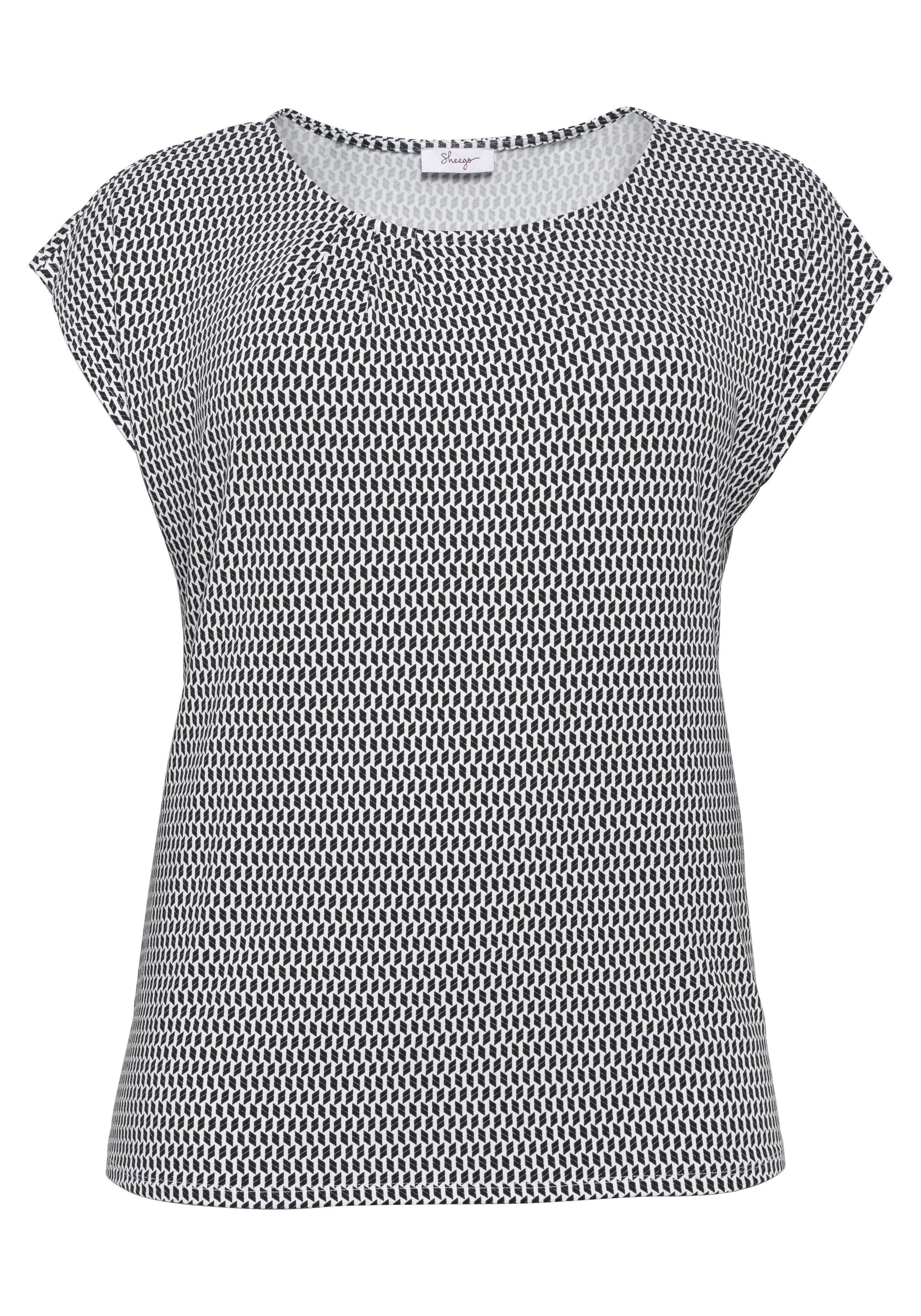 Shirt mit Alloverdruck und Rundhalsausschnitt