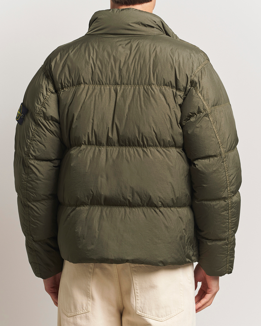 Stone Island Crinkle Reps Down Jacket Military Green