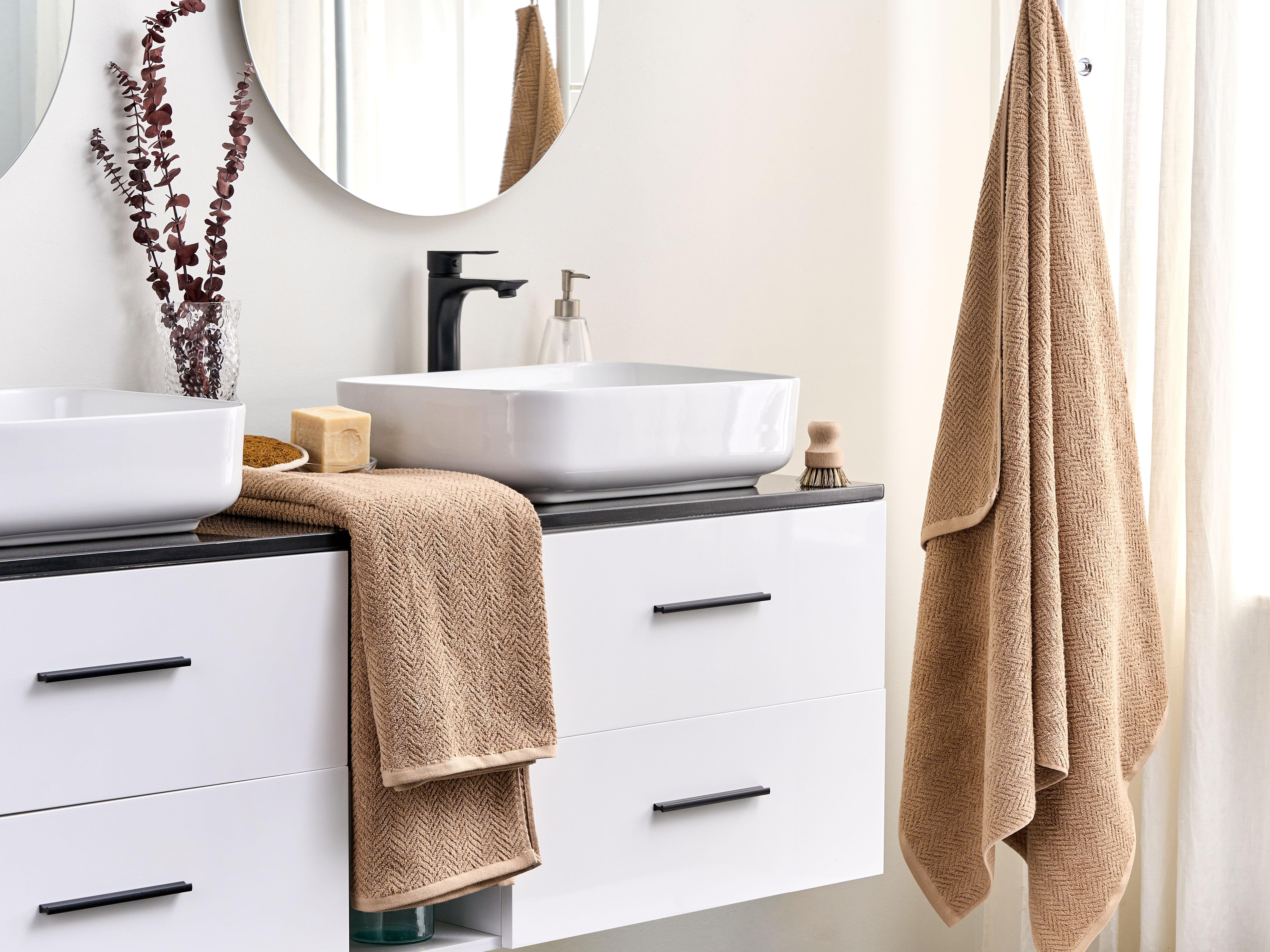 2-delige handdoekset MITIARO Badstof Zandbeige