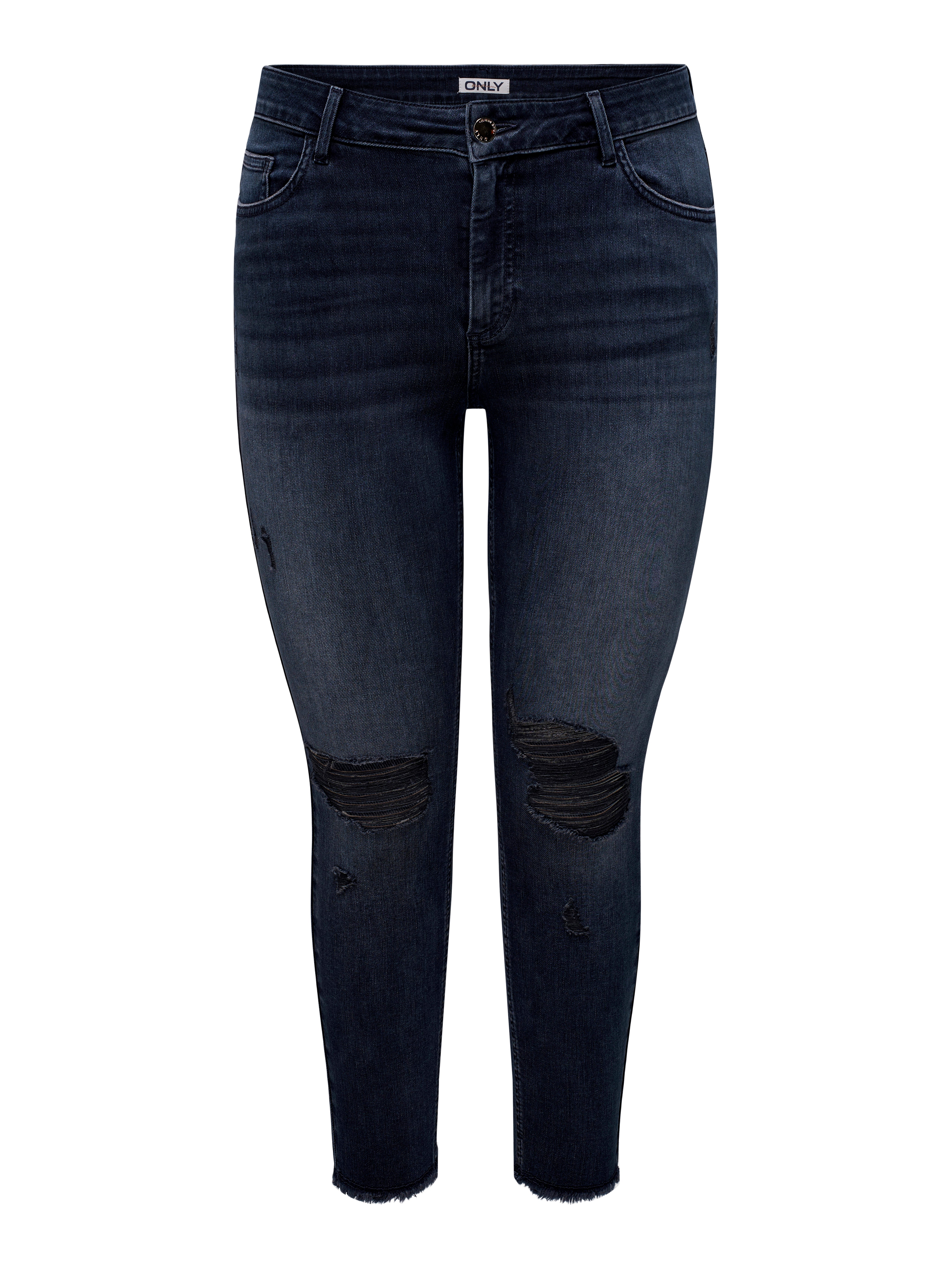 CARWILLY Mittlere Taille Skinny Fit Jeans Blue Black Denim