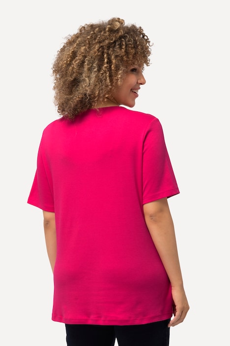 Shirt, doppellagige Vorderseite, Slim, Rundhals, Halbarm