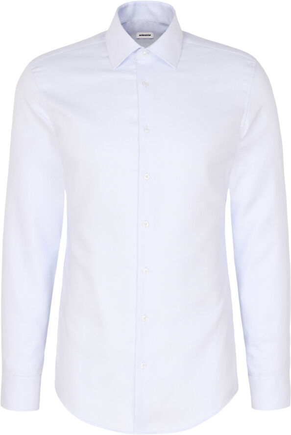 Seidensticker Business Shirt Slim Long sleeve Kent-Collar Small pattern Blue
