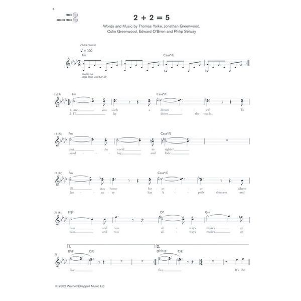 Faber Music Radiohead Bass Play-Along