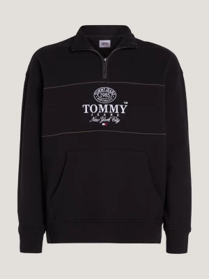 Moletom com zíper frontal e modelagem relaxada com logo