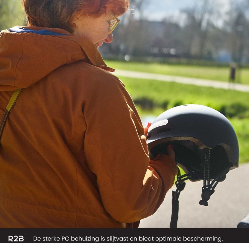 R2B - Fietshelm - Zwart - Inclusief Verlichting - CE-gecertificeerd
