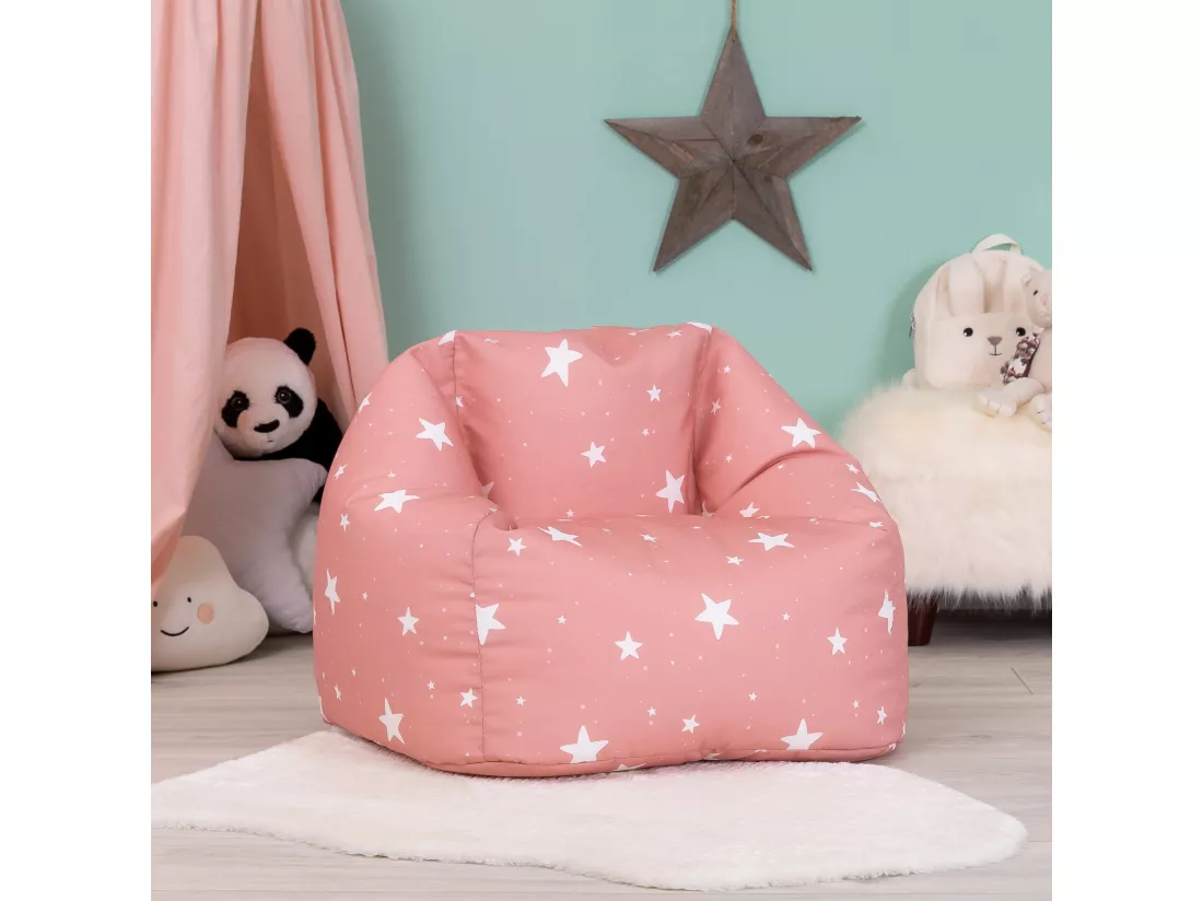 Pouf fauteuil pour enfants rose