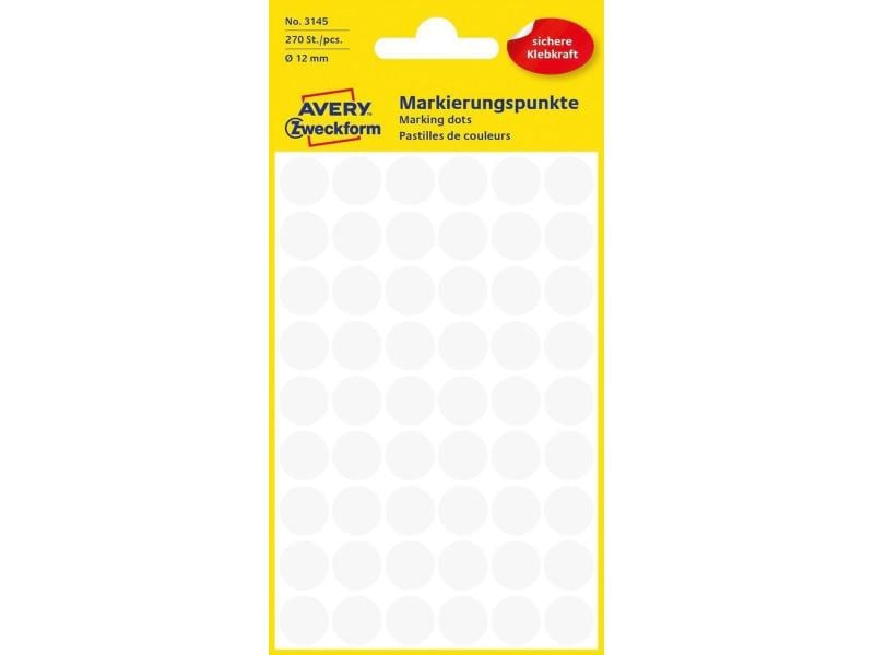 Avery Zweckform Klebepunkte 12 mm Weiss Markierungspunkte Sticker