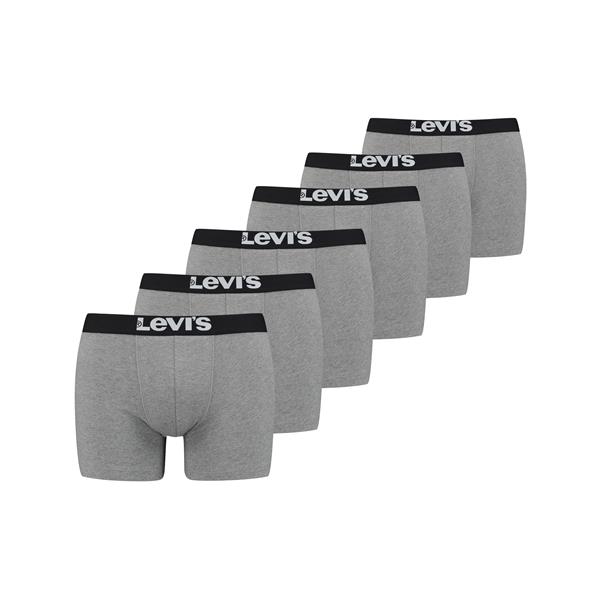 Levi's Solid Basic Boxershort 6-Pack Grijs