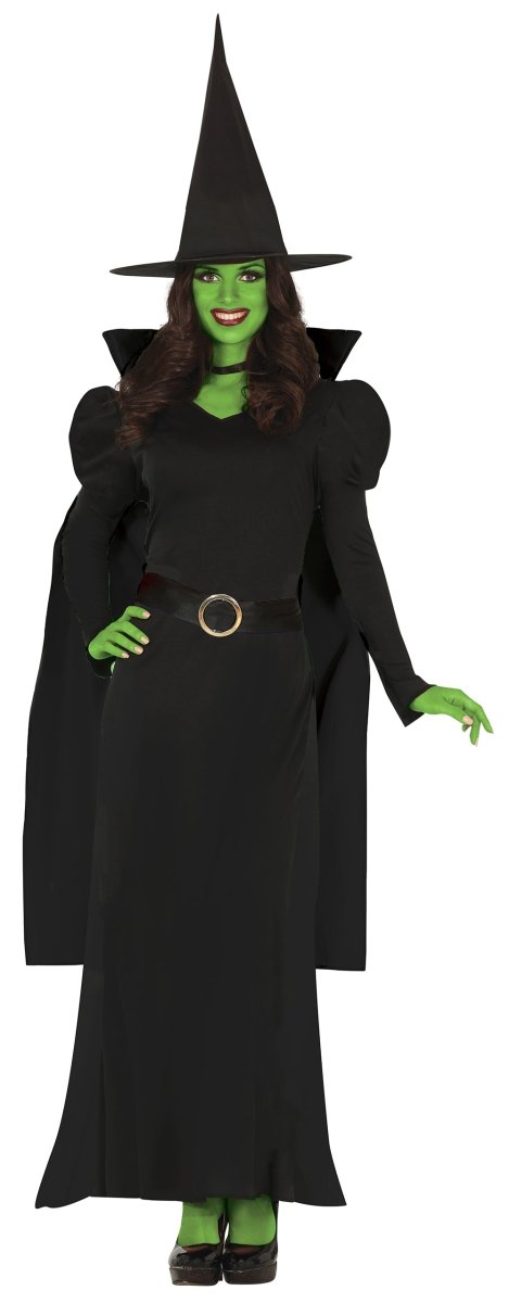 Halloween Jurk Zwart Dames Heks Lang