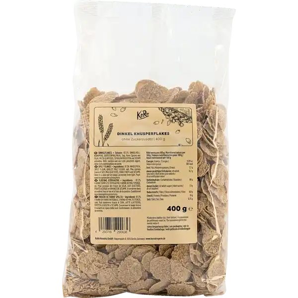 Dinkel Knusperflakes ohne Zuckerzusatz