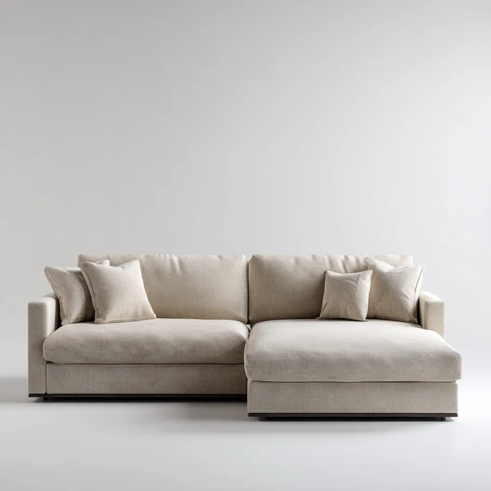 Ecksofa Stoff 250x150x90 cm - Beige - Modernes Design
