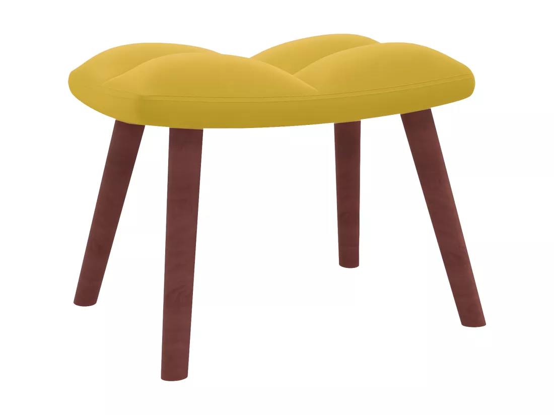 Chaise de relaxation avec repose-pied Jaune moutarde Velours