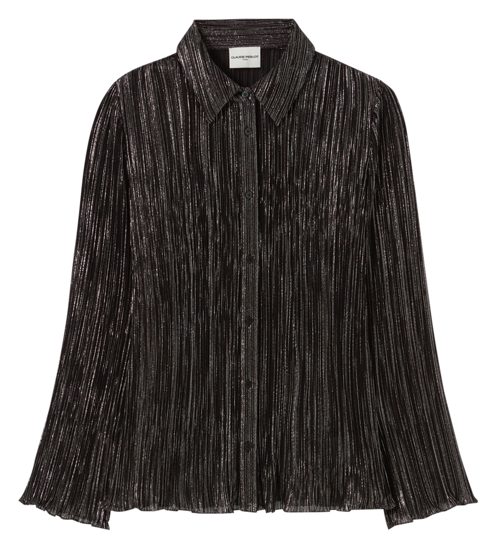 Chemise col classique plissée | Noir
