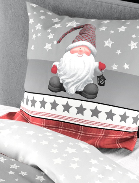 BIERBAUM Bettwäsche »Wichtel« 2 Stk. tlg. 100 % Baumwolle, Biber, unterschiedliche Weihnachts-Designs
