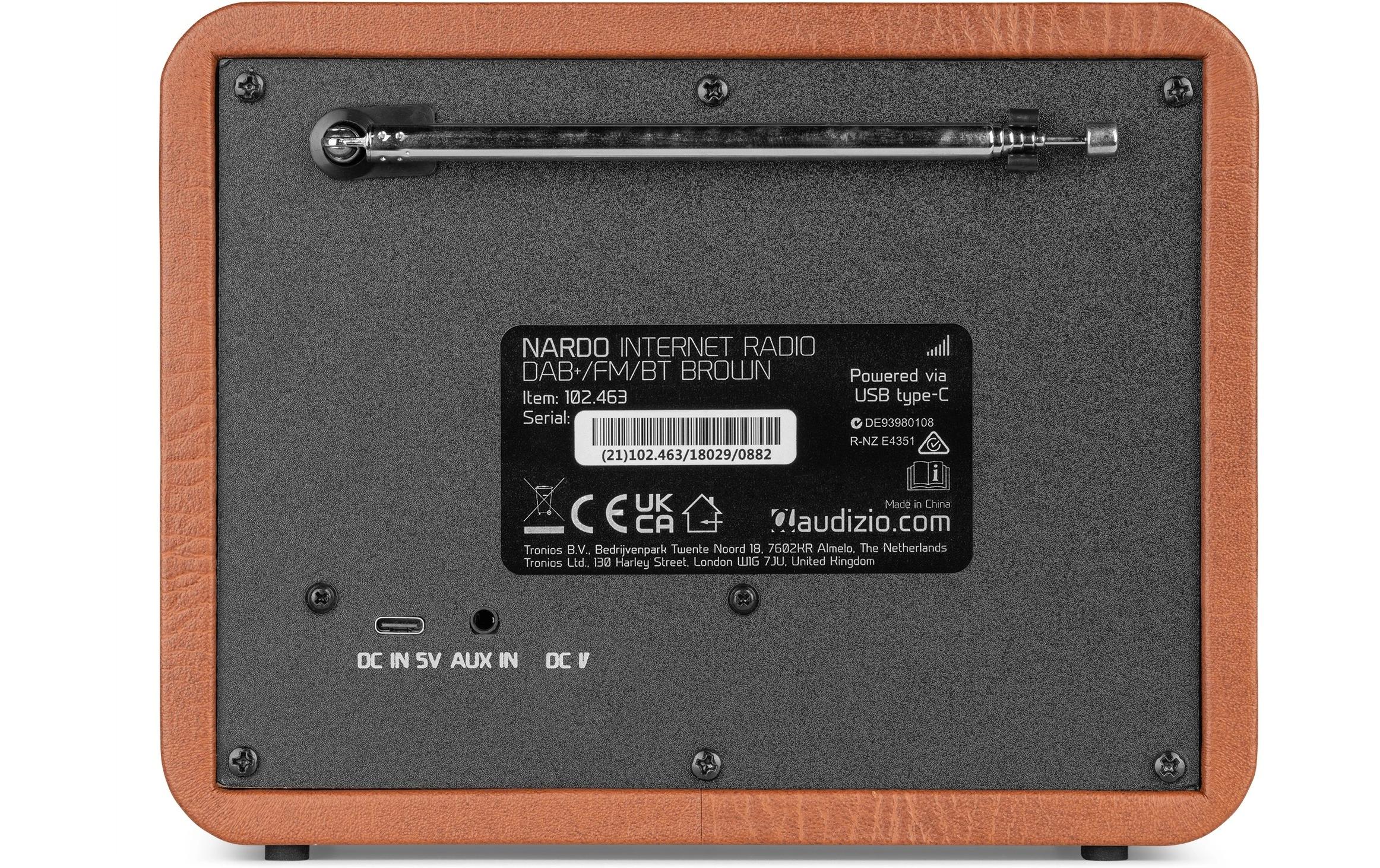 Internet Radio Nardo Braun/Weiss<br>Kompaktes WLAN- und DAB+-Radio
