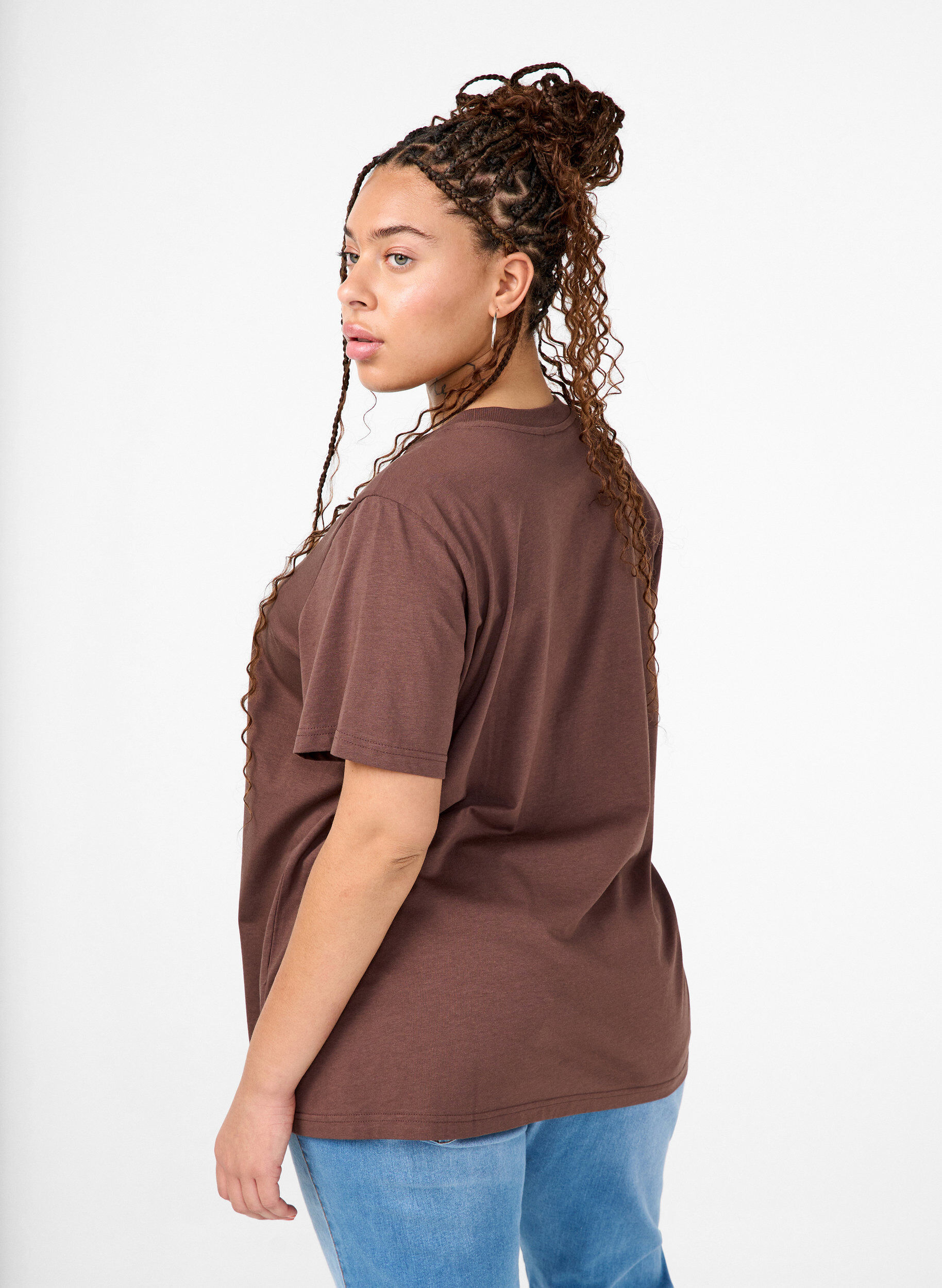 Basis t-shirt i bomuld med rund hals