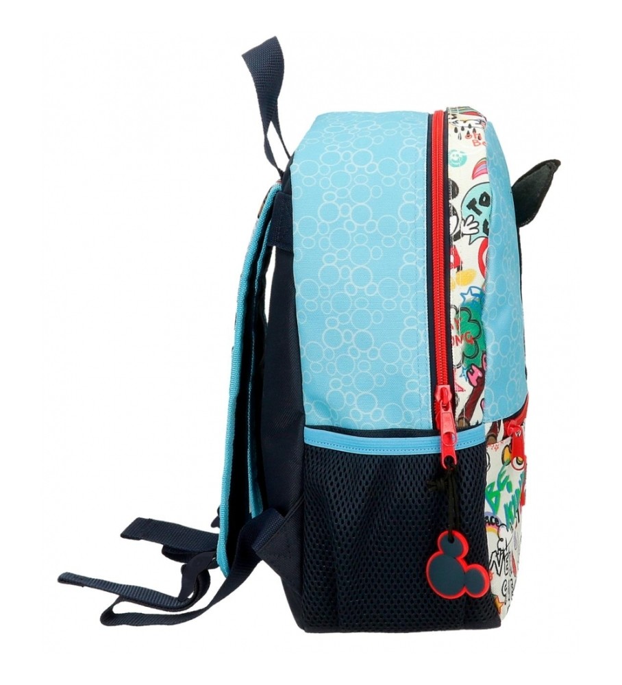 Mochila para Carrinho de Bebê Disney Mickey Be Cool Azul 32cm