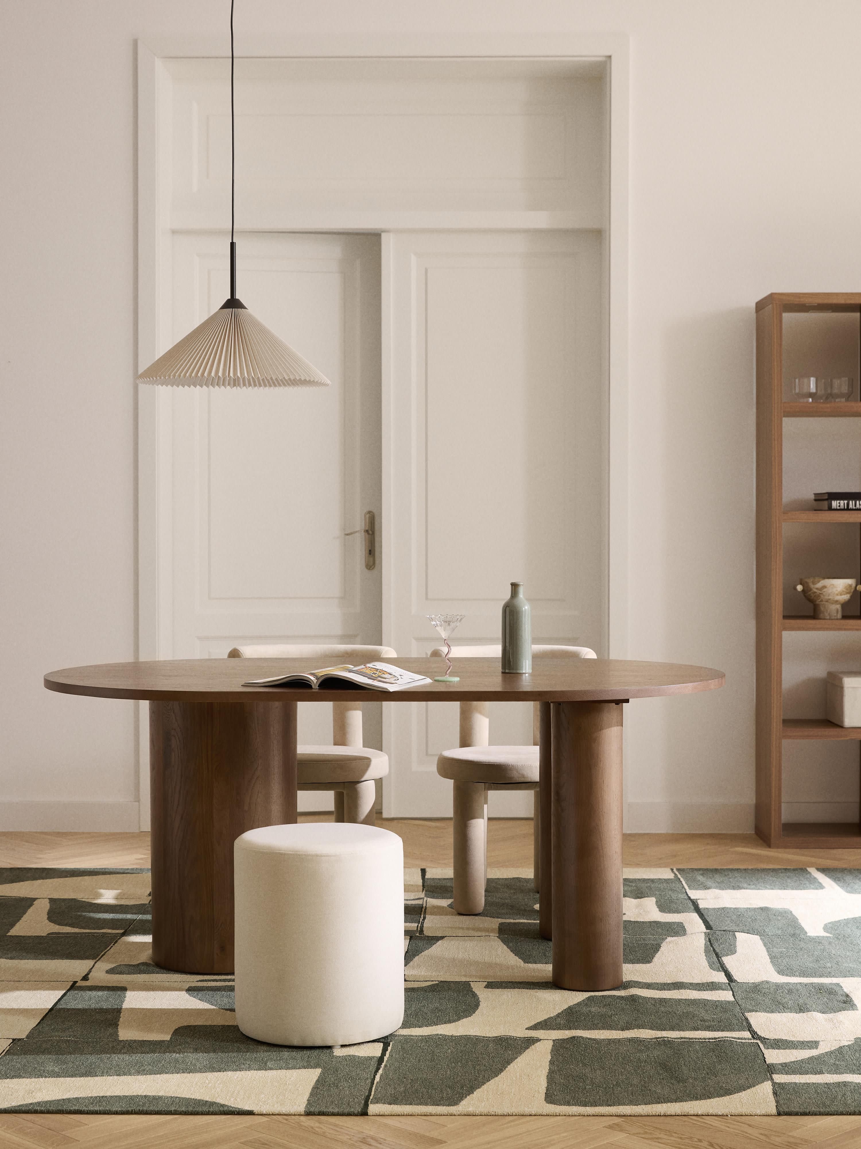 Ovale eettafel Dunia van eikenhout, in verschillende formaten