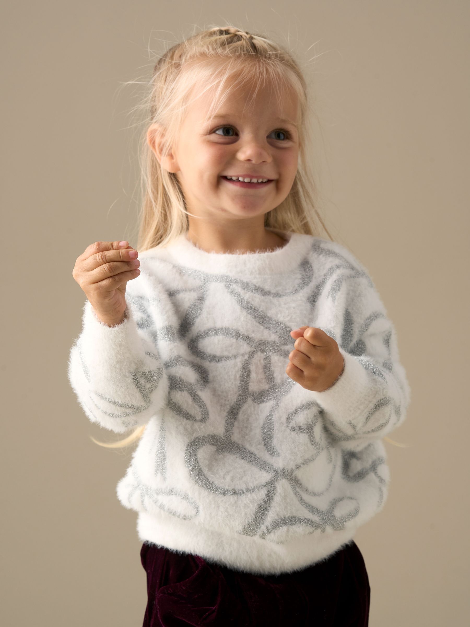 Angel & Rocket Livia Silver Bow Eyelash Jumper