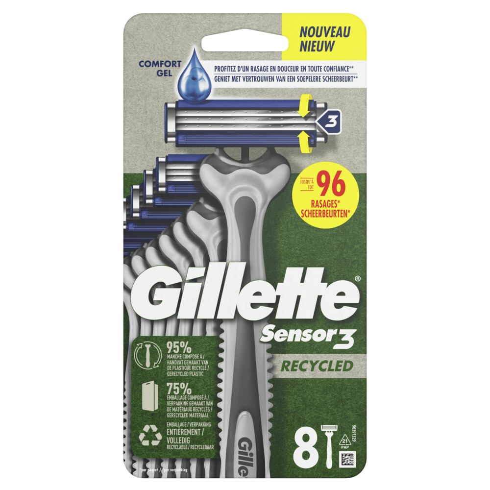 Gillette Wegwerpmesjes Sensor3 Recycled8 stuks