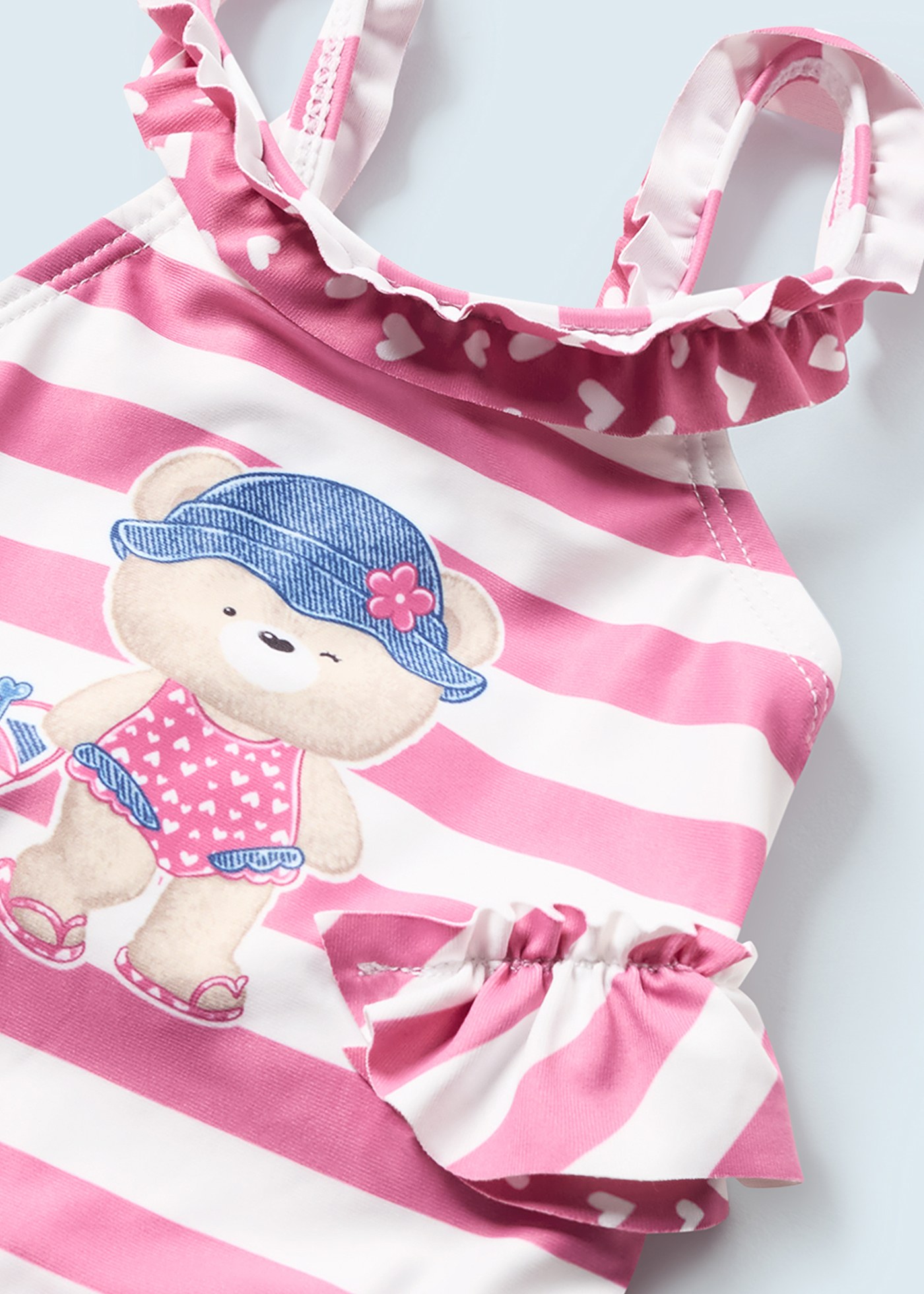Maiô estampado com touca para recém-nascido