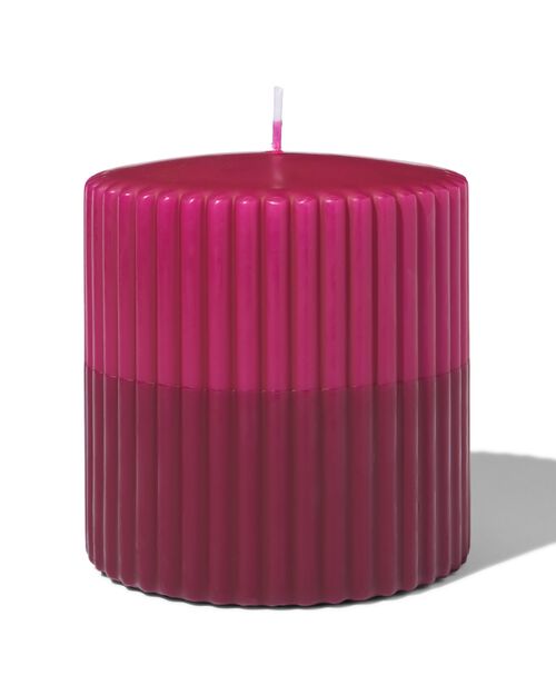 bougie brute 10 x 10 cm nervurée lilas