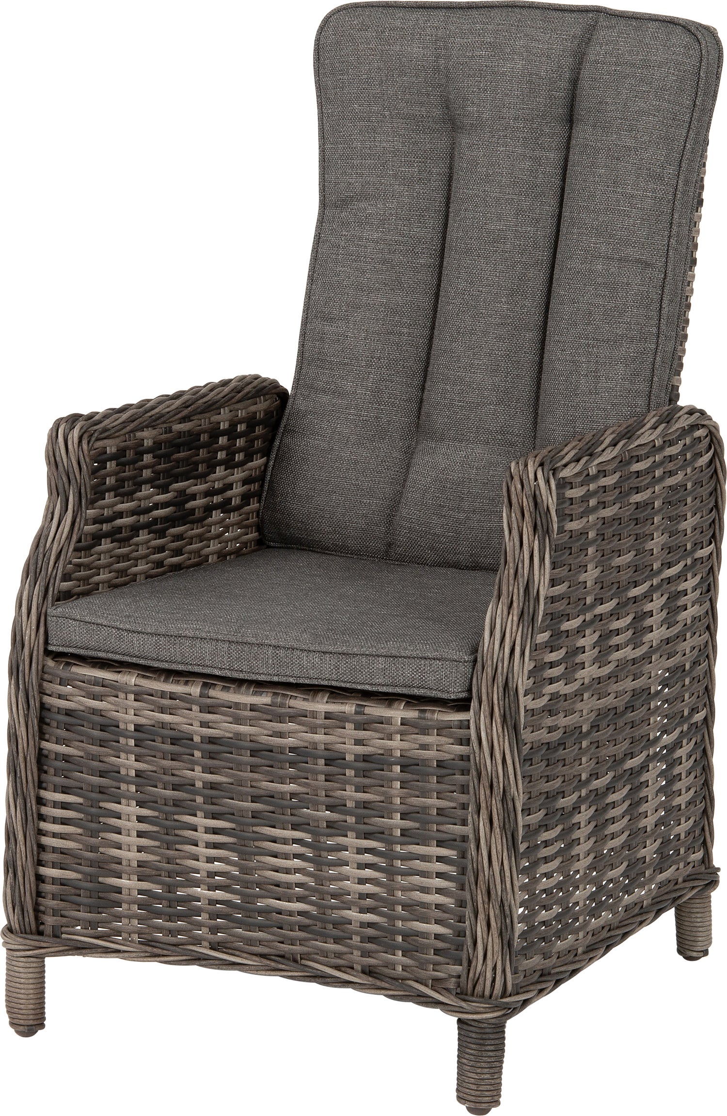 Intratuin verstelbare 4-zits diningset Lima wicker bruin / grijs