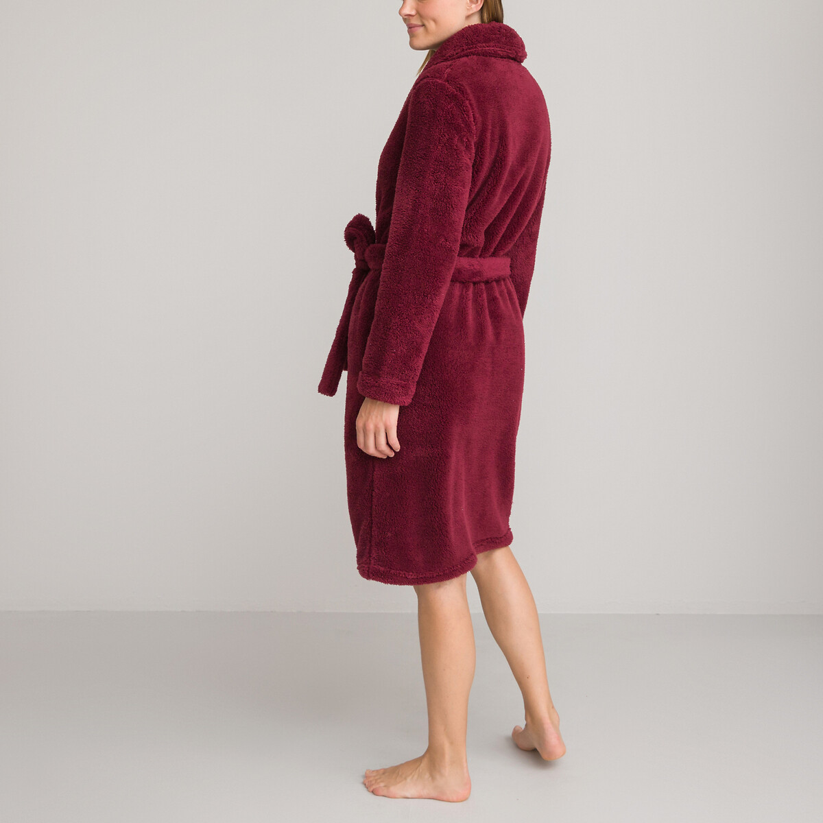 COLEÇÕES LA REDOUTE<br>Robe de vestir em fleece, gola xale