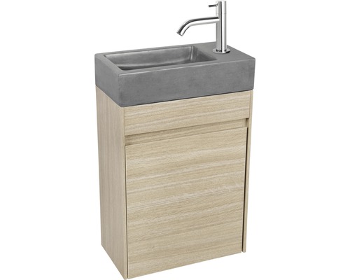 Wastafelmeubel Verschil HURA L BxHxD 39,5 x 52 cm x 21,5 cm Frontkleur eiken