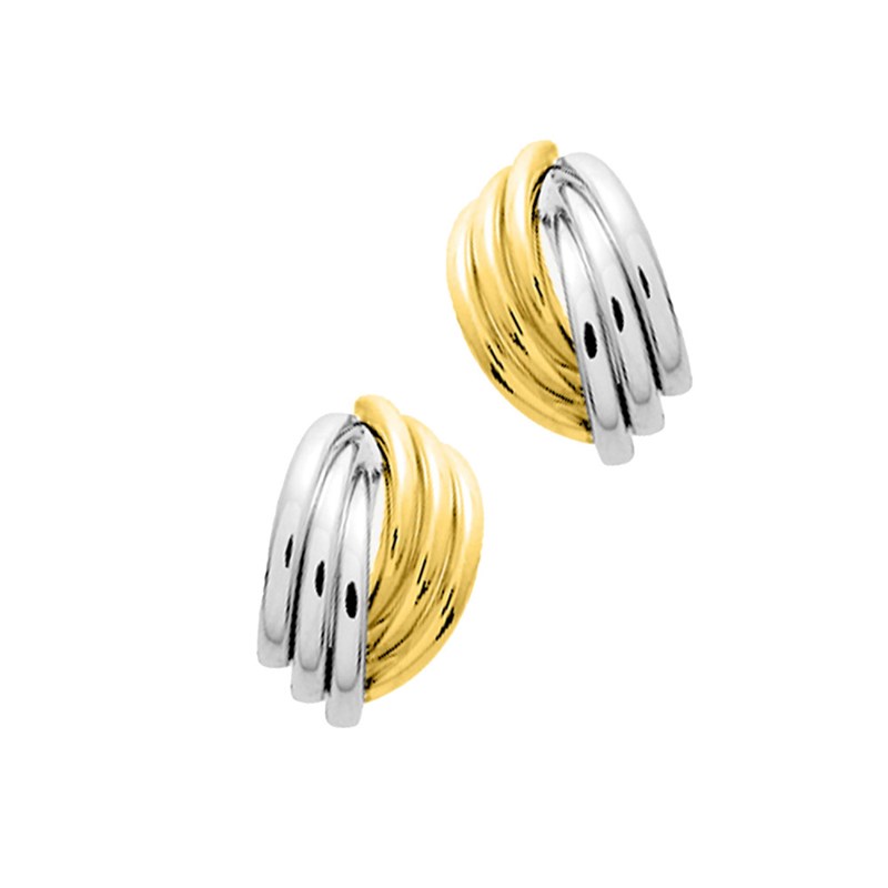 Créoles bicolores Femme - Or 18 Carats