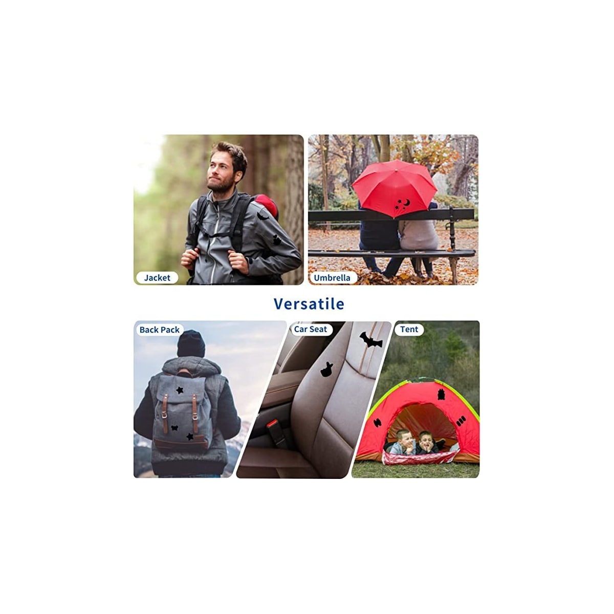 Selvklebende reparasjonslapper for dunjakker/jakker/telt nylon 5 stk. Rosa