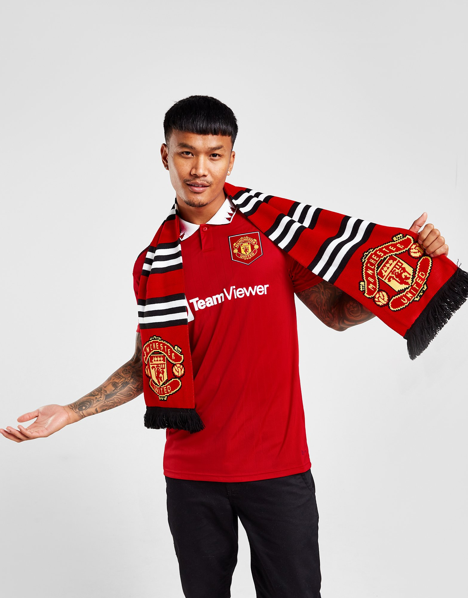 Official Team Echarpe à rayures Manchester United FC